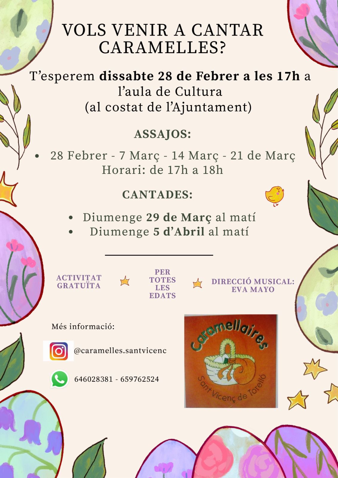 VOLS VENIR A CANTAR CARAMELLES?