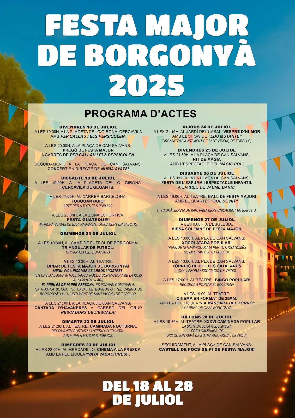 FESTA MAJOR DE BORGONYÀ 2025